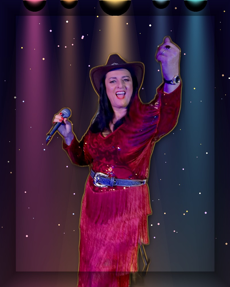 Jannine Douglas performing as Queens of Country in the Legends Live Variety Show
