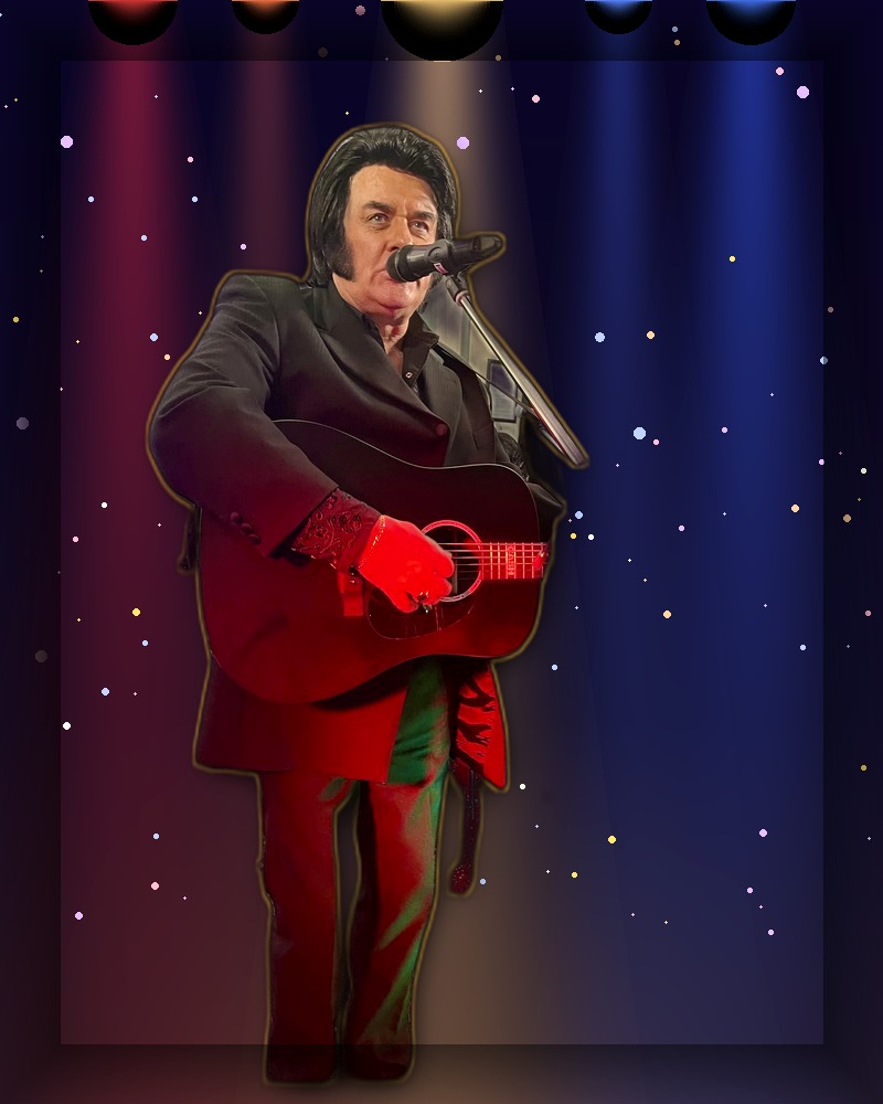 Trevor Needham performing as Johnny Cash in the Legends Live Variety Show