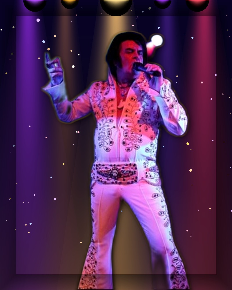 Trevor Needham performing as Elvis Presley in the Legends Live Variety Show