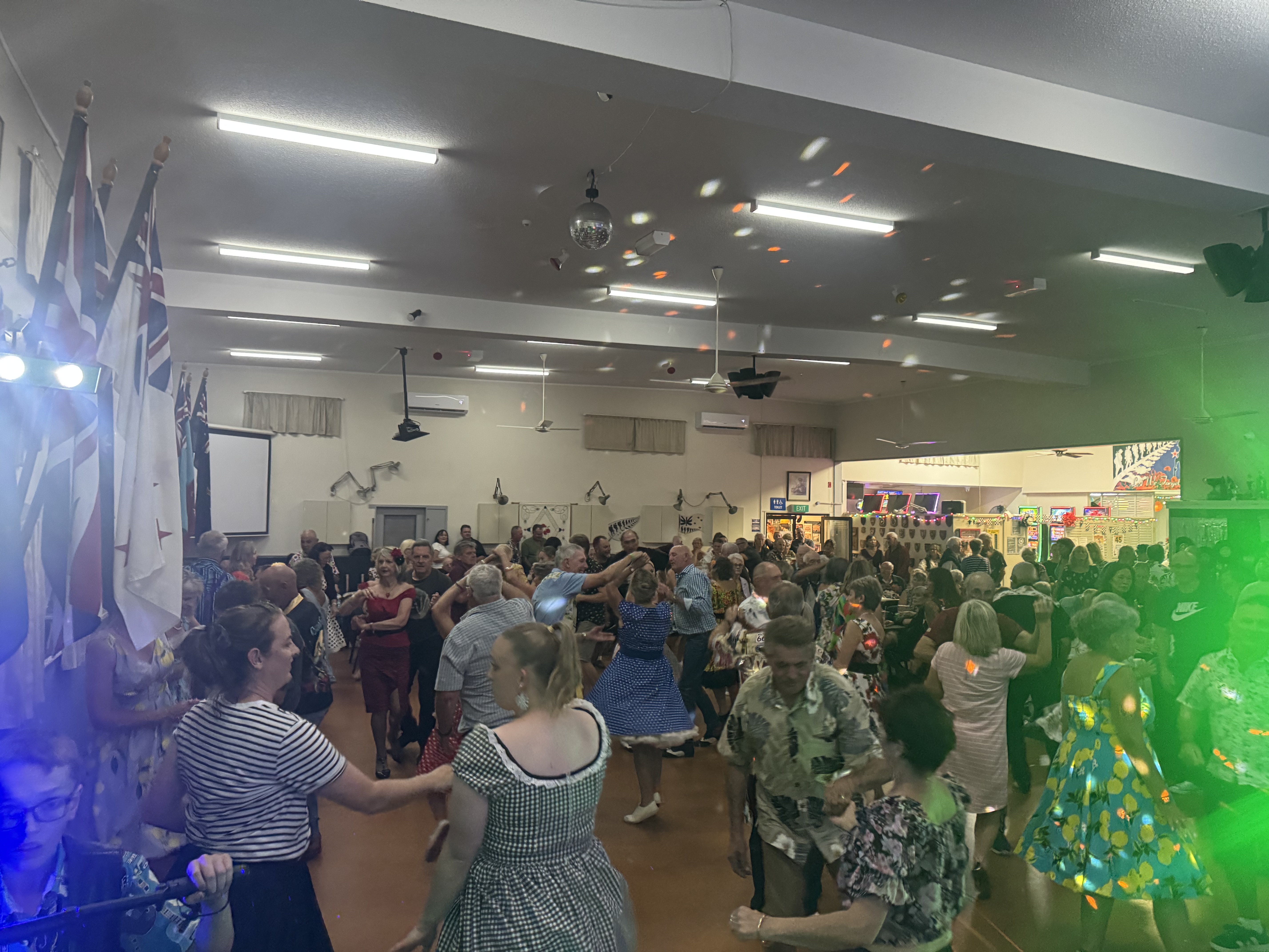 Enthusiastic crowd enjoying the live tribute show at Beach Hop 2025